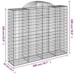 Panier de gabions arqué 200x50x160/180 cm Fer galvanisé – Image 3