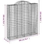 Panier de gabions arqué 200x50x200/220 cm Fer galvanisé – Image 3
