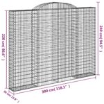 Panier de gabions arqué 300x30x220/240 cm Fer galvanisé – Image 3