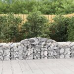 Panier de gabions arqué 300x50x60/80 cm Fer galvanisé