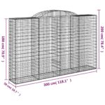 Panier de gabions arqué 300x50x180/200 cm Fer galvanisé – Image 3