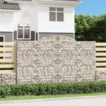 Panier de gabions arqué 300x50x180/200 cm Fer galvanisé