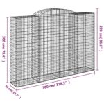 Panier de gabions arqué 300x50x200/220 cm Fer galvanisé – Image 3