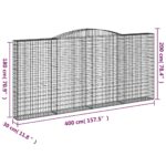 Panier de gabions arqué 400x30x180/200 cm Fer galvanisé – Image 3