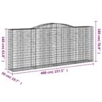 Panier de gabions arqué 400x50x160/180 cm Fer galvanisé – Image 3