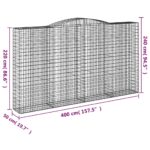 Panier de gabions arqué 400x50x220/240 cm Fer galvanisé – Image 3