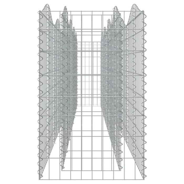 Lit surélevé à gabions arqué 400x50x100 cm Fer galvanisé – Image 2