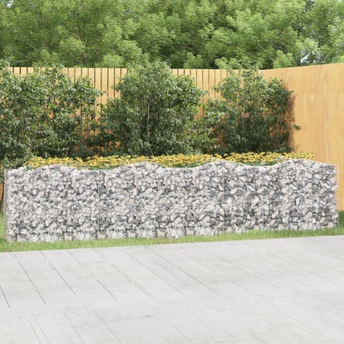 VXL8720845652104_m_en_hd_1.jpg Lit surélevé à gabions arqué 400x50x100 cm Fer galvanisé – Image 1