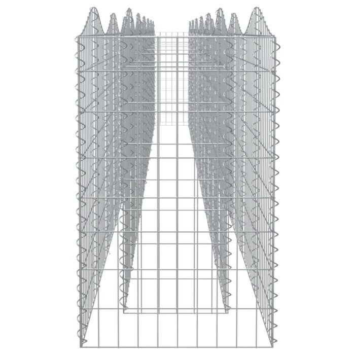 Lit surélevé à gabions arqué 600x50x100 cm Fer galvanisé – Image 2