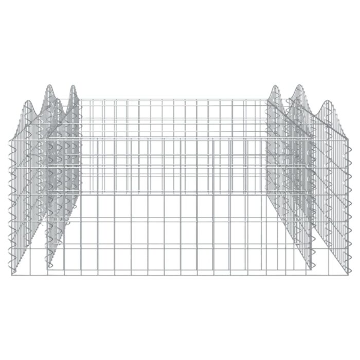Lit surélevé à gabions arqué 200x100x50 cm Fer galvanisé – Image 2