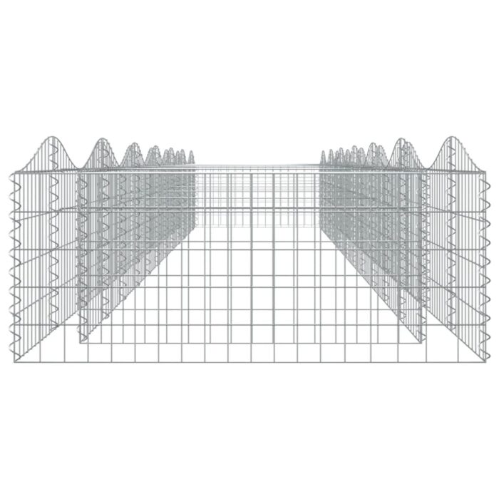 Lit surélevé à gabions arqué 600x100x50 cm Fer galvanisé – Image 2