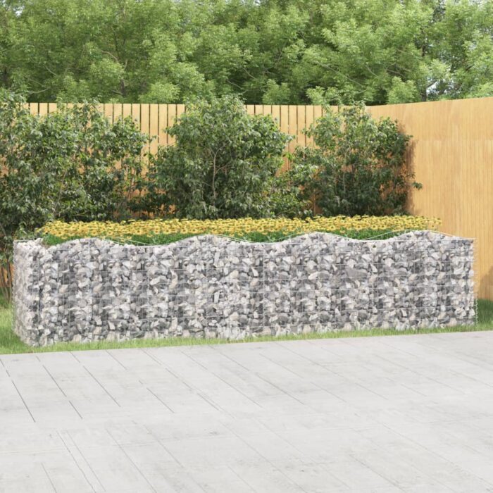 VXL8720845652180_m_en_hd_1.jpg Lit surélevé à gabions arqué 400x100x100 cm Fer galvanisé – Image 1