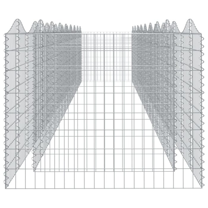 Lit surélevé à gabions arqué 800x100x100 cm Fer galvanisé – Image 2