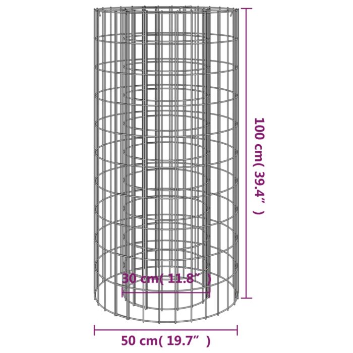 Foyer en gabion Ø 50 cm Fer galvanisé – Image 3