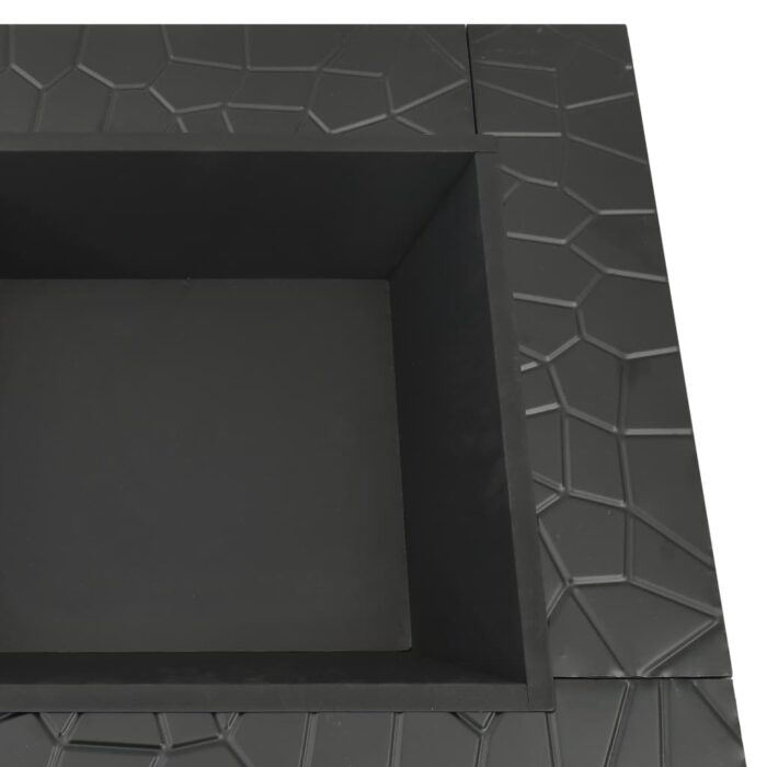 Foyer avec tisonnier 79x79x46,5 cm XXL acier – Image 5