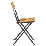 Chaises pliables de jardin lot de 6 Acier bois d'acacia massif – Image 3