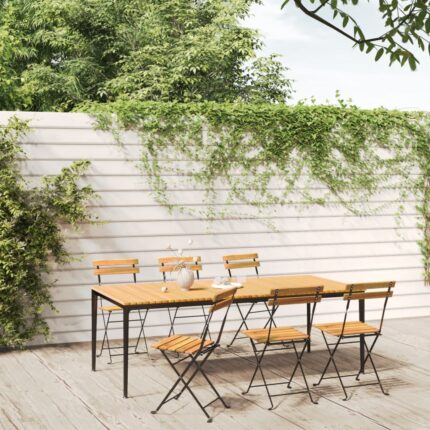 Chaises pliables de jardin lot de 6 Acier bois d'acacia massif