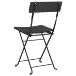 Chaises de bistrot pliantes lot de 6 Noir Résine tressée acier – Image 5
