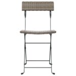 Chaises de bistrot pliantes lot de 6 Gris Résine tressée acier – Image 2