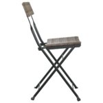 Chaises de bistrot pliantes lot de 6 Gris Résine tressée acier – Image 4