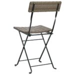 Chaises de bistrot pliantes lot de 6 Gris Résine tressée acier – Image 5