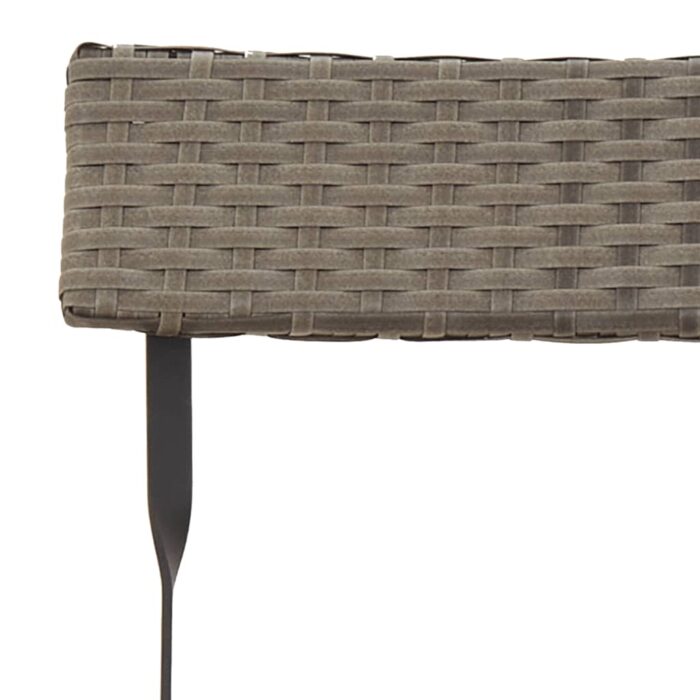 Chaises de bistrot pliantes lot de 6 Gris Résine tressée acier – Image 6