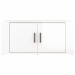 Table basse Blanc brillant 80x50x36 cm Bois d'ingénierie – Image 3