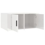 Table basse Blanc brillant 80x50x36 cm Bois d'ingénierie – Image 4