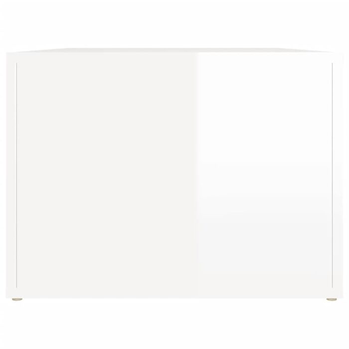 Table basse Blanc brillant 80x50x36 cm Bois d'ingénierie – Image 5