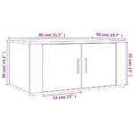 Table basse Blanc brillant 80x50x36 cm Bois d'ingénierie – Image 7