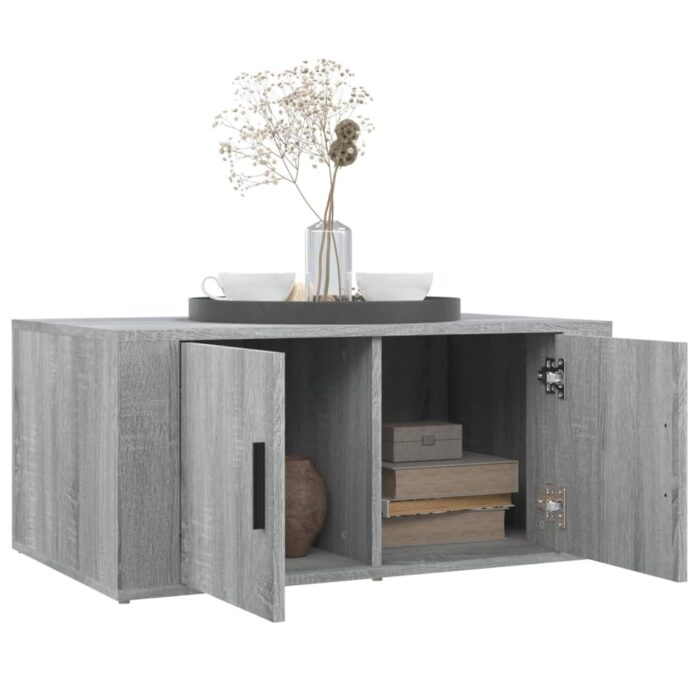 Table basse Sonoma gris 80x50x36 cm Bois d'ingénierie – Image 2