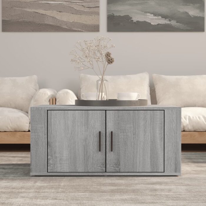 Table basse Sonoma gris 80x50x36 cm Bois d'ingénierie – Image 1