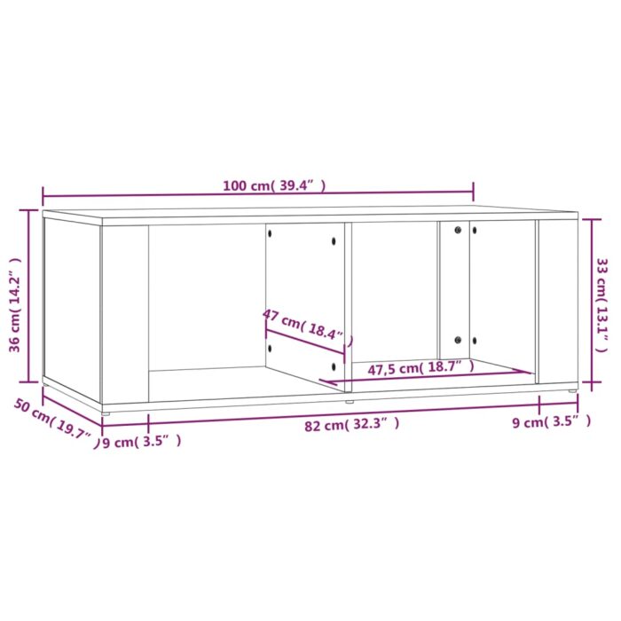 Table basse Blanc 100x50x36 cm Bois d'ingénierie – Image 6