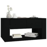 Table basse Noir 80x50x40 cm Bois d'ingénierie – Image 2