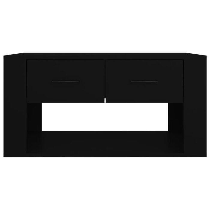 Table basse Noir 80x50x40 cm Bois d'ingénierie – Image 4