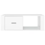 Table basse Blanc 100x50,5x35 cm Bois d'ingénierie – Image 4