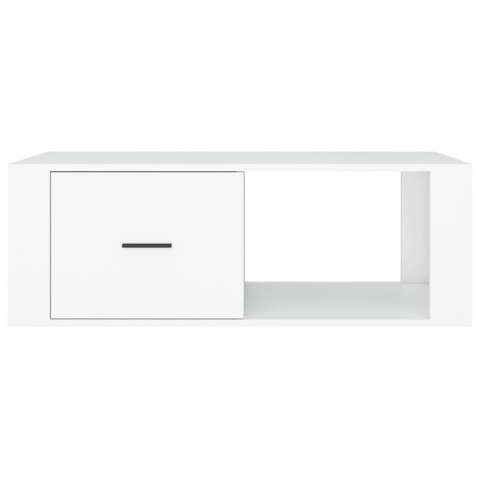 Table basse Blanc 100x50,5x35 cm Bois d'ingénierie – Image 4