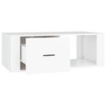 Table basse Blanc 100x50,5x35 cm Bois d'ingénierie – Image 5