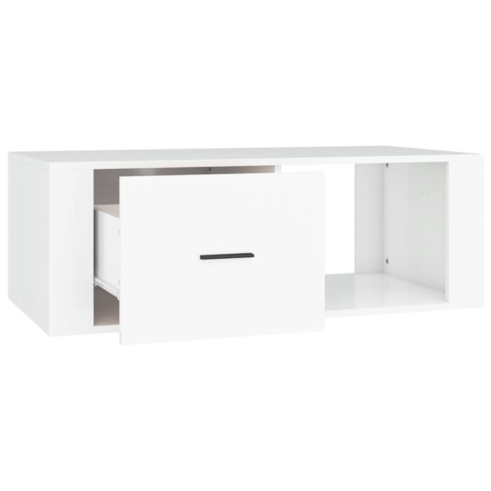 Table basse Blanc 100x50,5x35 cm Bois d'ingénierie – Image 5