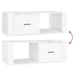 Table basse Blanc 100x50,5x35 cm Bois d'ingénierie – Image 7