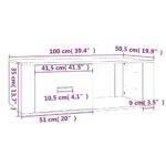 Table basse Blanc 100x50,5x35 cm Bois d'ingénierie – Image 9