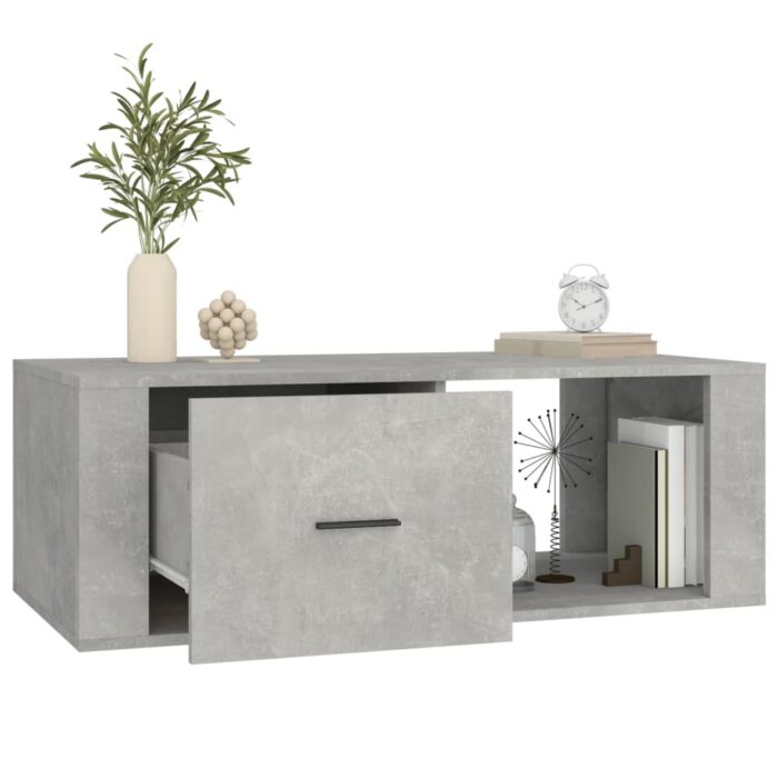 Table basse Gris béton 100x50,5x35 cm Bois d'ingénierie – Image 3