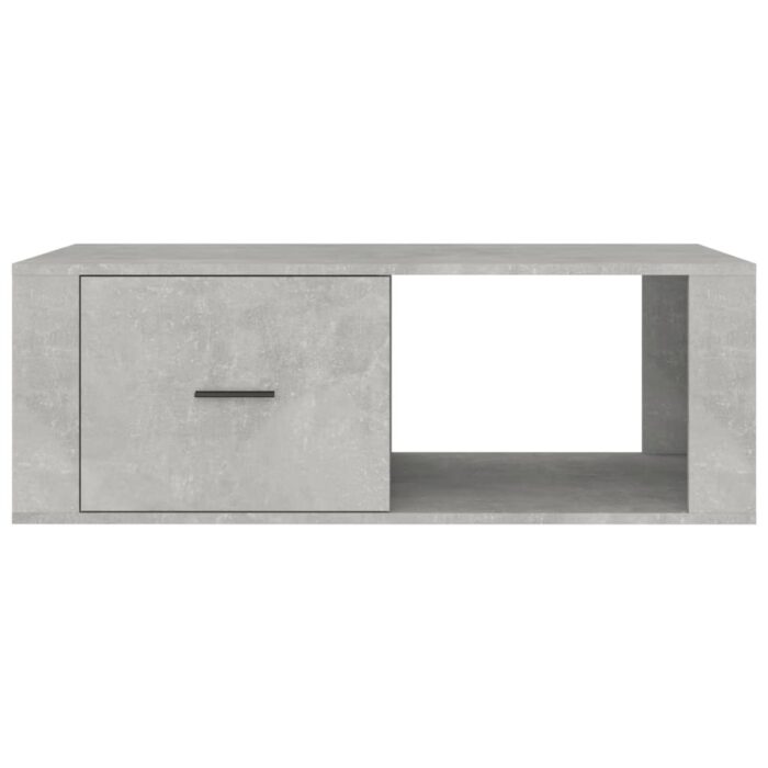 Table basse Gris béton 100x50,5x35 cm Bois d'ingénierie – Image 4
