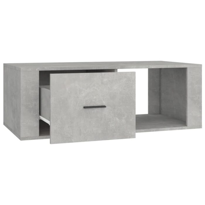 Table basse Gris béton 100x50,5x35 cm Bois d'ingénierie – Image 5