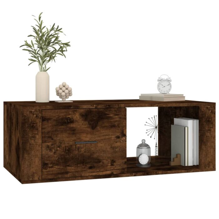 Table basse Chêne fumé 100x50,5x35 cm Bois d'ingénierie – Image 2