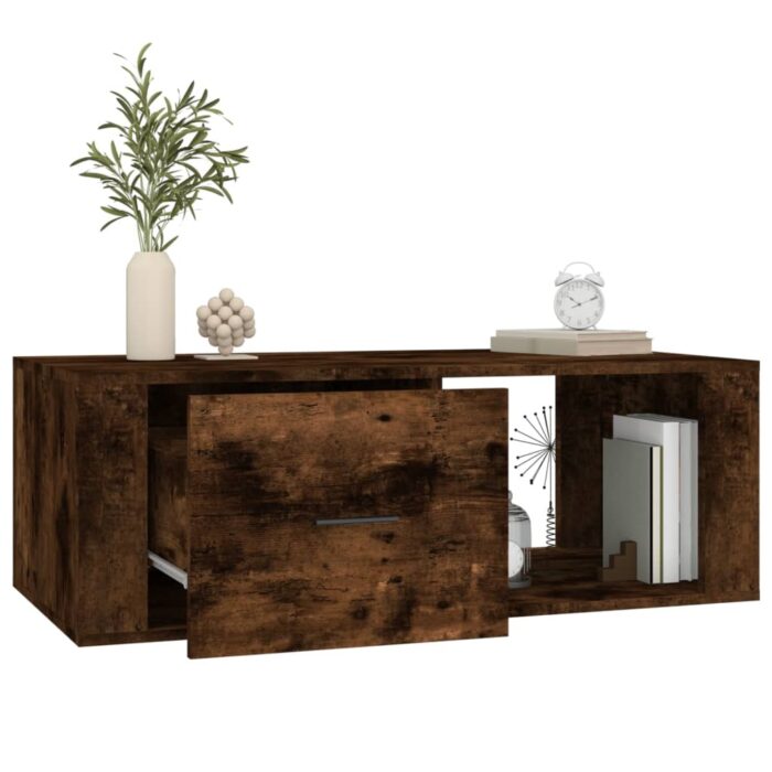 Table basse Chêne fumé 100x50,5x35 cm Bois d'ingénierie – Image 3