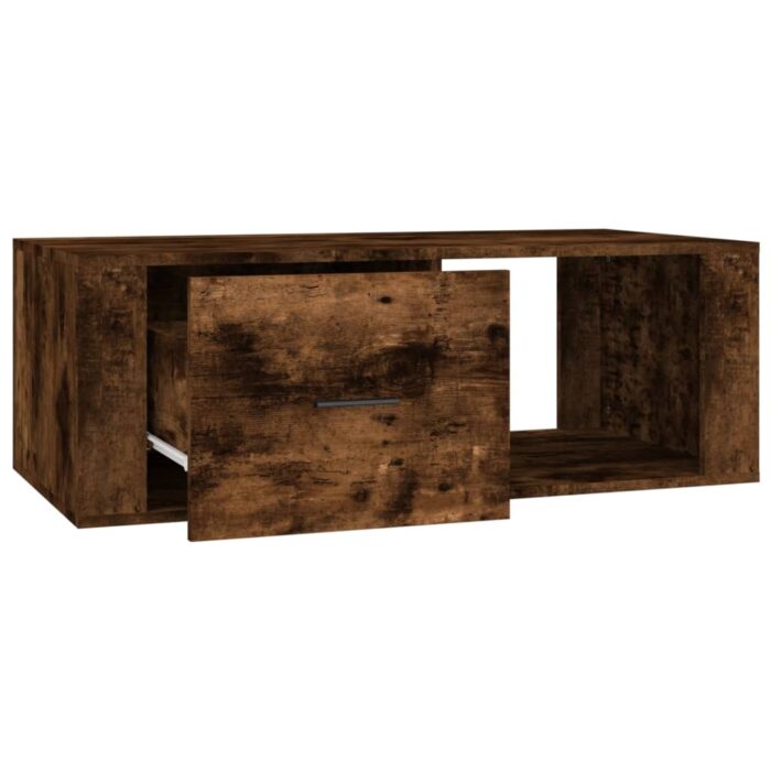 Table basse Chêne fumé 100x50,5x35 cm Bois d'ingénierie – Image 5