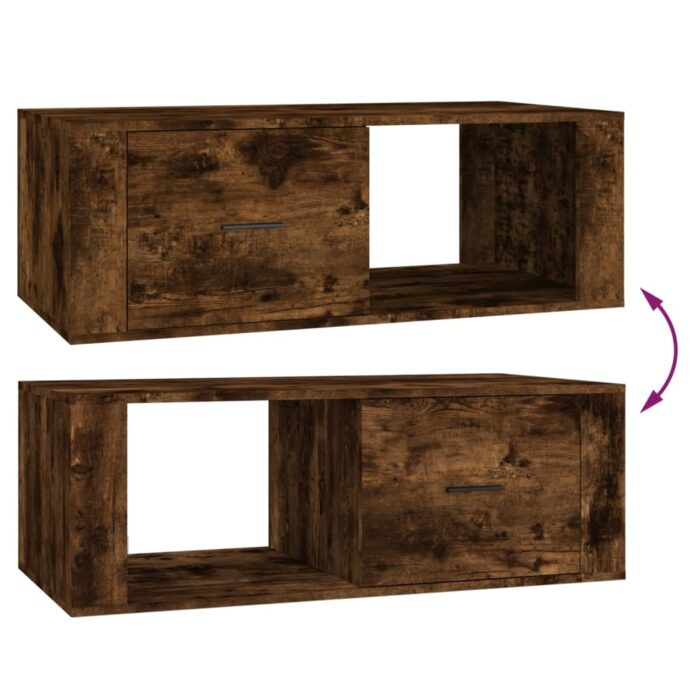 Table basse Chêne fumé 100x50,5x35 cm Bois d'ingénierie – Image 7