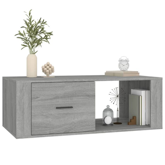 Table basse Sonoma gris 100x50,5x35 cm Bois d'ingénierie – Image 2
