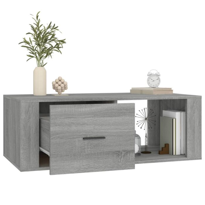 Table basse Sonoma gris 100x50,5x35 cm Bois d'ingénierie – Image 3
